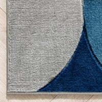גם ארוג טוב ויברציות הלנה מודרני גיאומטרי כחול 5'3 7'3 אזור שטיח