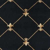 מסורתי אזור שטיח גבול שחור, בז ' מקורה מתומן קל נקי