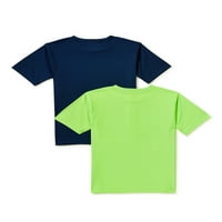חולצות טריקו של ביצועי ניאון של בנים, 2 חבילה, גדלים 8-20