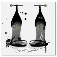 ווינווד סטודיו אופנה גלאם קיר אמנות בד הדפסי 'מושלם שחור סילהאוט' נעליים-שחור, לבן