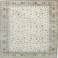 שטיח קילים בסגנון הורון גבה, אפור בז', שטיח שטח 4 רגל - 11 אינץ '7 רגל - 8 אינץ'