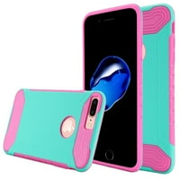 מארז TPU היברידי קשה של Insten עבור Apple iPhone Plus - Teal Pink חם