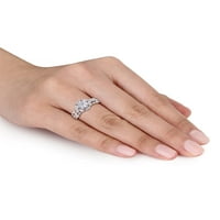 2- CARAT T.G.W. טבעת אירוסין מכסף סטרלינג סטרלינג לבן נוצר