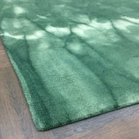 סגנון שיבורי בעבודת יד 5 '8' רגל שטיח אזור צמר מלבני - גיבוי מאוחר כותנה - שטיח מקורה, ירוק בהיר