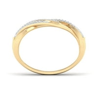 1 6CT TW Diamond 10K טבעת אופנה קרוסאובר זהב צהוב