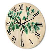 עיצוב 'צמחים עלים ירוקים עתיקים אני' שעון קיר מסורתי