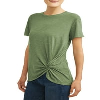 חולצת טריקו קדמית טוויסט לנשים