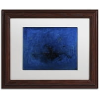 סימן מסחרי אמנות עמוק כחול בד אמנות על ידי יוארז, לבן מט, עץ מסגרת