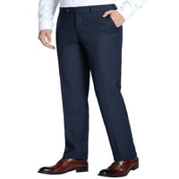 מכנסי חליפה לגברים בכושר רגיל בכושר מוצק חליפת צמר קדמית שטוחה שמלה נפרדת מכנסיים חליפת נוחות מכנסיים