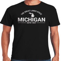 מדינת אמריקה הגרפית של מישיגן ארהב אגמים גדולים אוסף חולצות גרפיות לגברים