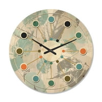 עיצוב עיצוב 'עלווה רטרו עיצוב I' שעון קיר עץ מודרני של אמצע המאה