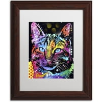 סימן מסחרי אמנות יפה חתול מהורהר אמנות קנבס מאת דין רוסו, מט מט, מסגרת עץ