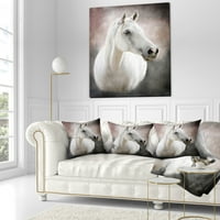 עיצוב סוס לבן מקסים - כרית לזרוק בעלי חיים - 16x16