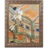 סימן מסחרי אמנות מיס לה לה בסירק פרננדו אמנות בד מאת אדגר דגה, מסגרת מעוטרת זהב