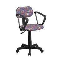 כיסא מחשב מודפס רב צבעוני עם דפוס עם זרועות