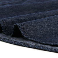 מציאות ייחודיות ג'ינס נשים שרוול ארוך שחשק מעל שמלת חולצה מתרחבת בברך