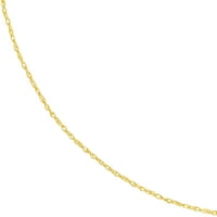 זהב צהוב 10 קראט 20 שרשרת חבל חלופית עם טבעת אביב-נשים