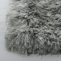 אוקיינוס ​​טרליס מוצק פוליאסטר פוליסטר שטיח שטיח אזור, כסף, 6 '6' סיבוב