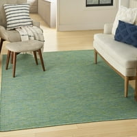 פתרונות שוטפים של Nourison מקורה חיצוני כחול ירוק 5 '7' שטיח שטח