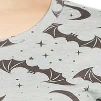 רישיון חולצת טריקו להדפסת עטלף לנשים עם שרוולים קצרים