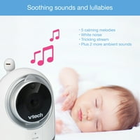 צג תינוק וידאו דיגיטלי להרחבה עם צבע מלא & ראיית לילה אוטומטית, לבן