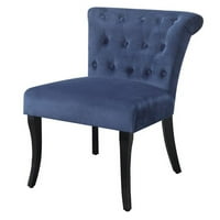 כיסא מבטא קטיפה מגולגל ביתי בכחול ימי