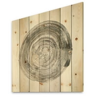 עיצוב עיצוב מעגל אלמנטים טבעיים הדפס חווה על עץ אורן טבעי