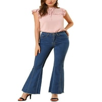 ייחודי מציאות נשים התלקחות ג 'ינס מכנסיים גבוהה מותן למתוח מכנסי פעמון ג' ינס