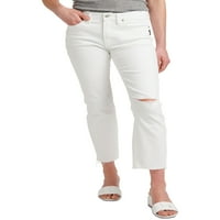 חברת ג ' ינס כסף. נשים של המבוקשים ביותר אמצע עלייה ישר יבול מכנסיים, מותניים גדלים 24-36