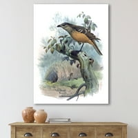 עיצוב 'ציפורי גן העדן על ענף העץ' הדפס אמנות קיר בד מסורתי