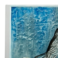 עיצוב קיר ציפור מתכת כחולה