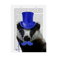 סימן מסחרי אמנות 'גירית עם כחול מגבעת ושפם' בד אמנות על ידי פאב פאנקי