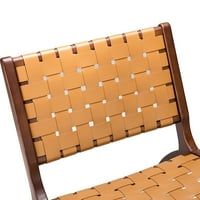כיסא צד ארוג מעץ מלא אוקפה