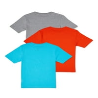 בנים וונדר אומה, חולצת טריקו של שרוול קצר של שרוול קצר, 3-חבילה, גדלים 4 & האסקי