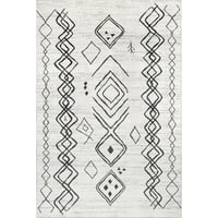 מכונה Nuloom Janelle שטיח שטיח מרוקאי מרוקאי, 8 '10 12', אפור