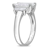 2- CARAT T.G.W. חתך אוקטגון יצר טבעת אירוסין של סטרלינג סטרלינג לבן לבן