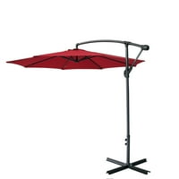 מטריית הפטיו של Hommoo קיזוז מטרייה תלויה מטריית שוק חיצונית, אדום
