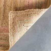 דפוס גבול ארוג היטב של LARKSPUR סומק עכשווי וצבע טבעי סלס סל אריגת שטיח 8 '10' שטיח שטח