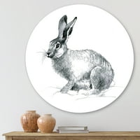 עיצוב 'דיוקן שחור לבן של ארנב' מעגל חווה מעגל קיר מתכת - דיסק של 11