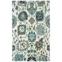 שטיח אזור מזרחי מסורתי של ז 'ול, כחול שנהב, 8 '10'