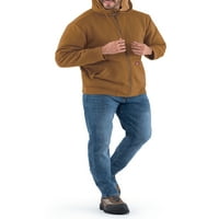 בגדי עבודה של Wrangler גברים וגברים גדולים Zip Shirpa מרופד סווטשירט עם ברדס, מידות S-5xl