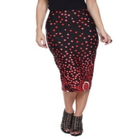 חצאית Polka Dot's Polced Midi מודפסת לנשים