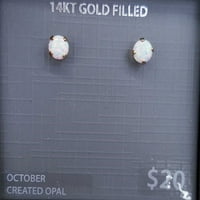 הברקה תכשיטים משובחים יצרו עגילי אופל במילוי זהב 14KT