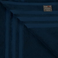 Trident Finesse מודרני מוצק אולטרה רך, מגבות רחצה כותנה סופגות במיוחד, כחול כהה