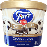 גלידת קרם של עוגיות פרימיום של פאר 48oz