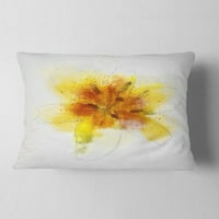 סקיצת פרחים צהובה עיצובית על לבן - כרית לזרוק פרחים - 12x20