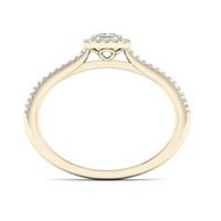 Imperial 1 3ct TDW Princess Diamond 10k טבעת הילה זהב צהוב