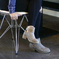 חברת ברינלי. נעלי פו זמש מוערמות עקב דו-גוניות לנשים