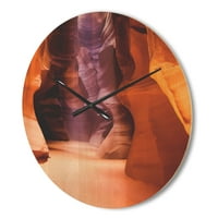 עיצוב 'נוף קניון אנטילופה עליון' שעון קיר עץ מודרני