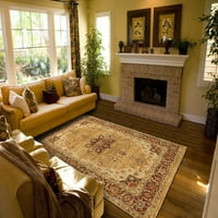 שטיח פרסי מסורתי, אדום חום זהב אדום, 7ft-9in 9ft-9in שטיח אזור